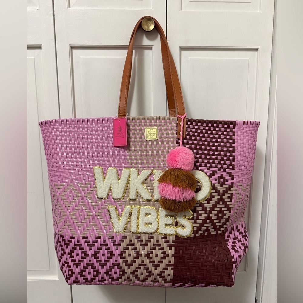 NWT Simply Southern | WKND Vibes | Calabash Tote Bag Beach Travel Weekend Large - Picture 2 of 9